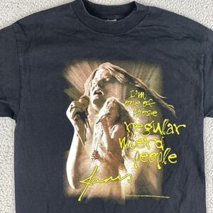 VINTAGE Janis Joplin Shirt Men Medium Black Regular Weird People Psychedelic Y2K